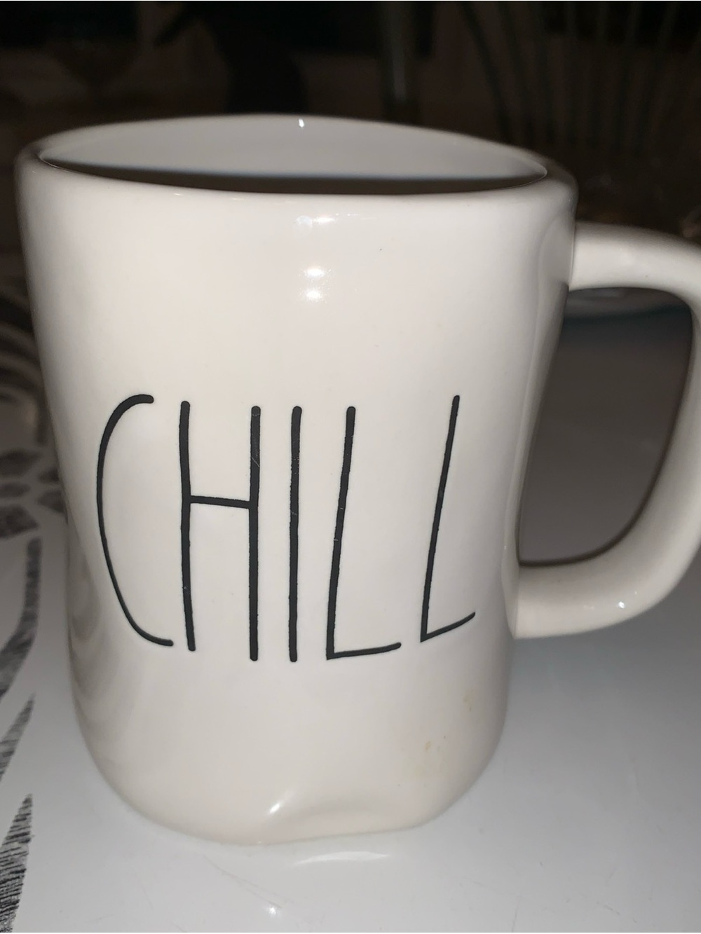 Rae Dunn CHILL Mug Coffee Tea Mug Long Letter VHTF